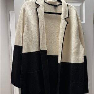 Talbots Black and Cream Cardigan Sweater